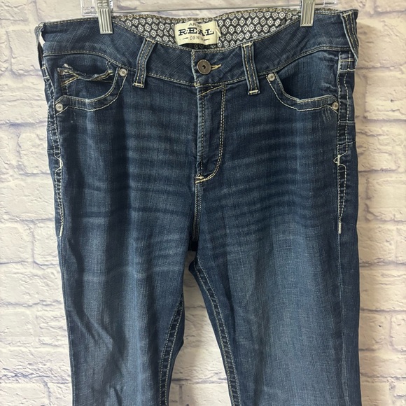 Ariat Women's 34R R.E.A.L. Mid Rise Entwined Boot Cut Jeans Western Cowgirl - Picture 8 of 14
